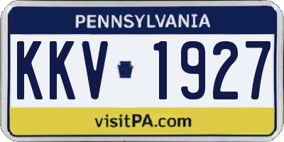 PA license plate KKV1927