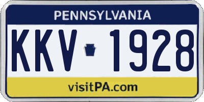 PA license plate KKV1928