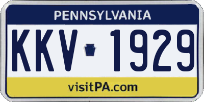 PA license plate KKV1929