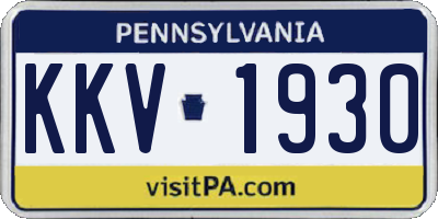 PA license plate KKV1930