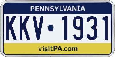 PA license plate KKV1931