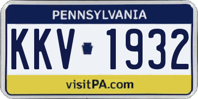 PA license plate KKV1932