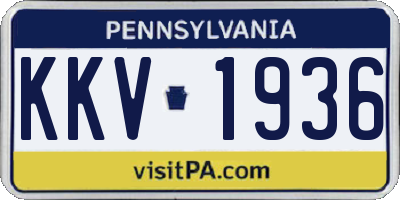 PA license plate KKV1936