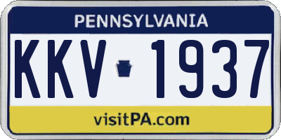 PA license plate KKV1937