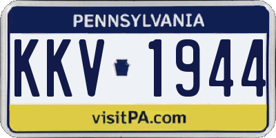 PA license plate KKV1944
