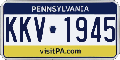 PA license plate KKV1945