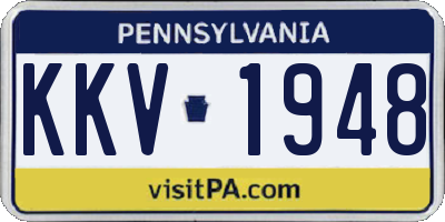 PA license plate KKV1948