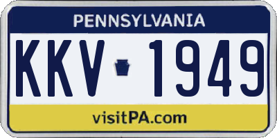 PA license plate KKV1949