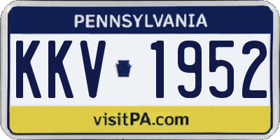 PA license plate KKV1952