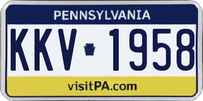 PA license plate KKV1958