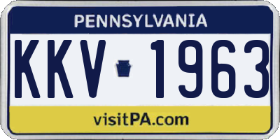 PA license plate KKV1963