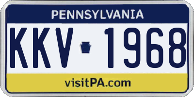 PA license plate KKV1968