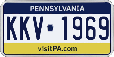 PA license plate KKV1969
