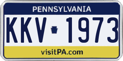 PA license plate KKV1973