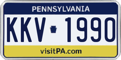 PA license plate KKV1990