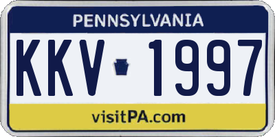 PA license plate KKV1997