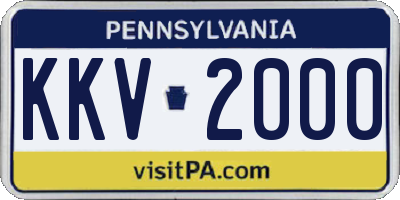 PA license plate KKV2000