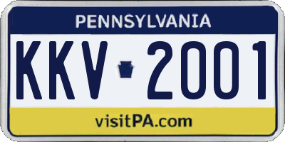 PA license plate KKV2001