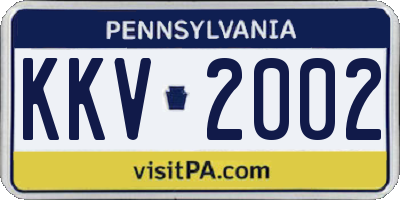 PA license plate KKV2002