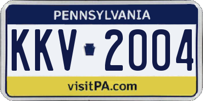 PA license plate KKV2004