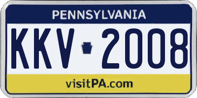 PA license plate KKV2008