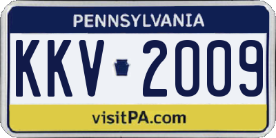 PA license plate KKV2009