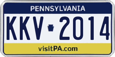 PA license plate KKV2014
