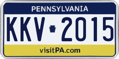 PA license plate KKV2015
