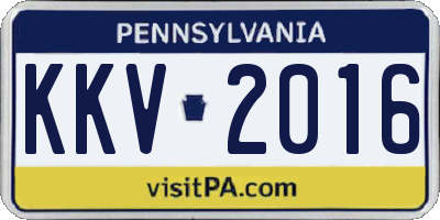 PA license plate KKV2016