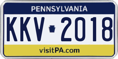 PA license plate KKV2018