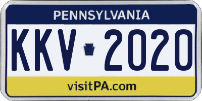 PA license plate KKV2020