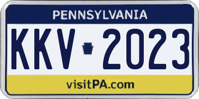 PA license plate KKV2023