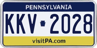 PA license plate KKV2028
