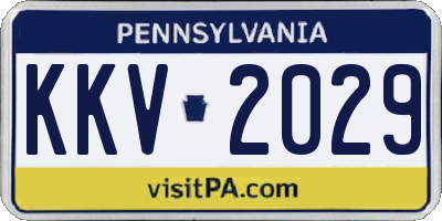 PA license plate KKV2029
