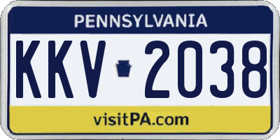 PA license plate KKV2038