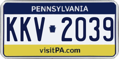 PA license plate KKV2039