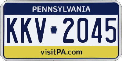 PA license plate KKV2045