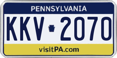 PA license plate KKV2070