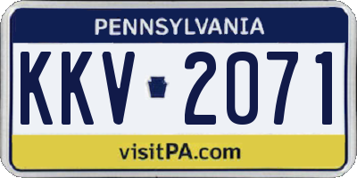 PA license plate KKV2071