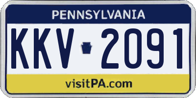 PA license plate KKV2091