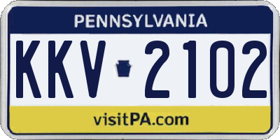 PA license plate KKV2102