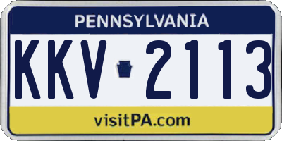 PA license plate KKV2113