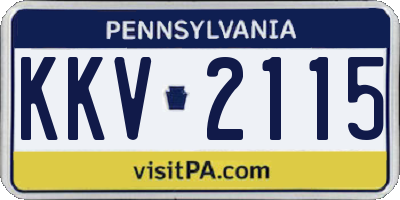 PA license plate KKV2115