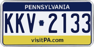 PA license plate KKV2133