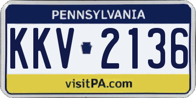 PA license plate KKV2136
