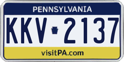 PA license plate KKV2137