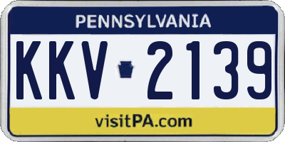 PA license plate KKV2139