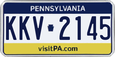 PA license plate KKV2145