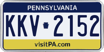 PA license plate KKV2152