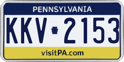 PA license plate KKV2153